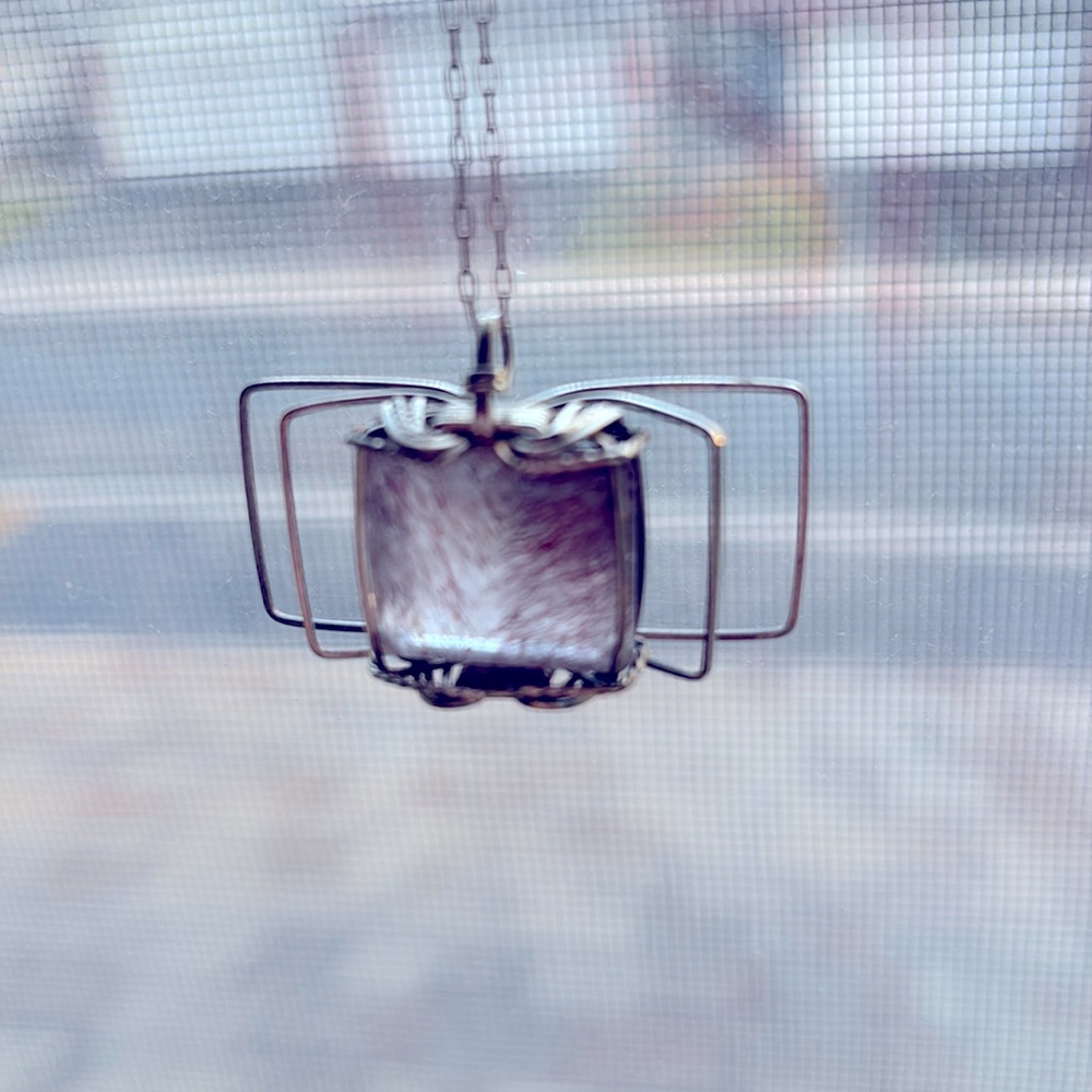 Artisan one-of-a-kind Translucent Purple Stone Necklace